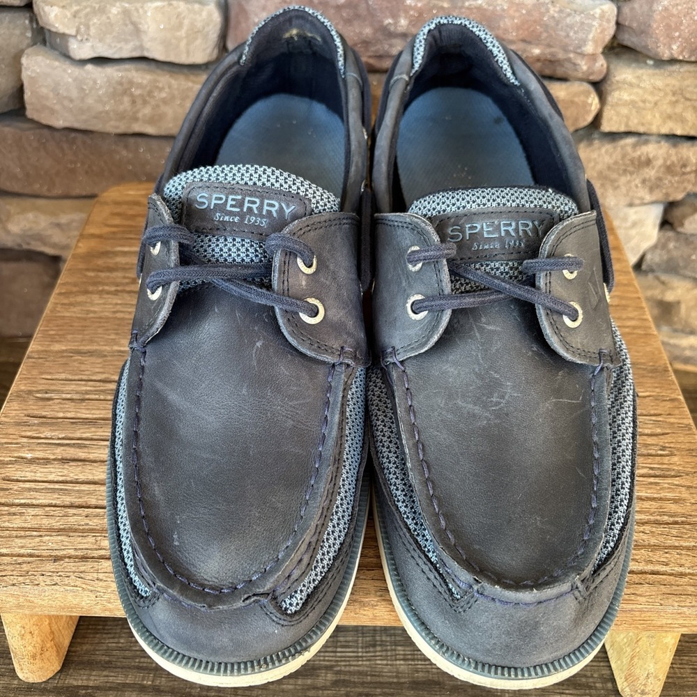Sperry Top-Sider 2-Eye Lace Up Boat Shoe 2 Tone Blue Men 10.5 STS25151